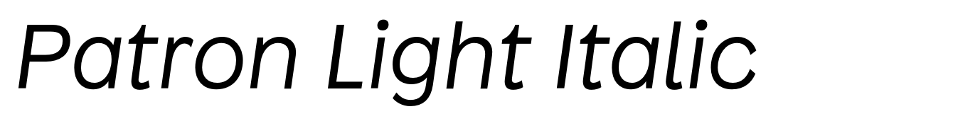 Patron Light Italic